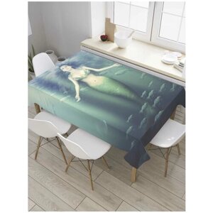 Скатерть прямоугольная JoyArty на кухонный стол "Сила русалки" из оксфорда, 120x145 см