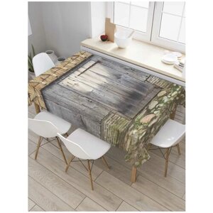 Скатерть прямоугольная JoyArty на кухонный стол "Старый сарай" из оксфорда, 180x145 см