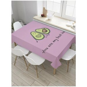 Скатерть прямоугольная JoyArty на кухонный стол "Ты моя лучшая половинка" из оксфорда, 180x145 см