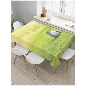 Скатерть прямоугольная JoyArty на кухонный стол "Удар по мячику" из оксфорда, 180x145 см