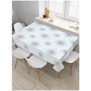 Скатерть прямоугольная JoyArty на кухонный стол "Заледеневшие цветы" из оксфорда, 180x145 см