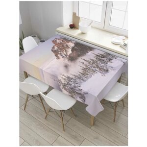 Скатерть прямоугольная JoyArty на кухонный стол "Зимняя вершина" из оксфорда, 180x145 см