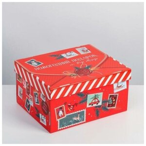 Складная коробка «Новогодний подарок», 31,2 х 25,6 х 16,1 см