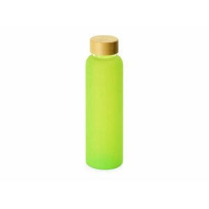 Стеклянная бутылка с бамбуковой крышкой «Foggy», 600 мл, цвет зеленое яблоко