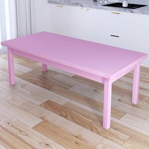 Стол журнальный Классика из массива сосны, столешница 40 мм и ножки розового цвета, 140х80х46 см