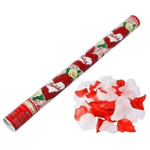 Страна Карнавалия Пневмохлопушка «Любовь», лепестки роз, красные и белые, 60 см