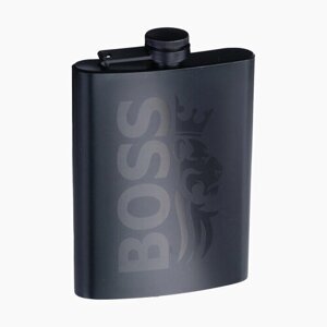 SUI Фляжка для алкоголя и воды из нержавеющей стали "BOSS", подарочная, армейская, 240 мл, 8 oz