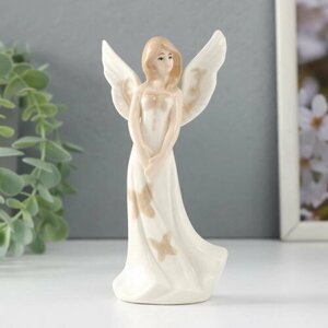 Сувенир керамика "Девушка-ангел в белом платье с бабочками" 4.5х7х14.5 см