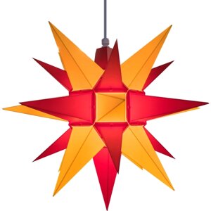 Светильник декоративный Гернгутская звезда Herrnhuter Sterne красно-желтая 40 см, белый кабель (для помещений)