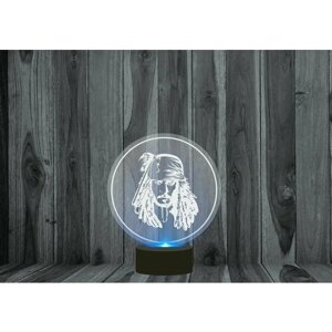 Светильник, ночник 3D BUGRIKSHOP детям принт "Пираты Карибского моря"0005