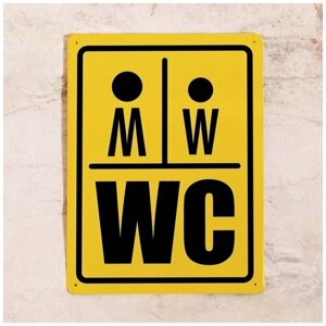 Табличка для туалета M+W WC, металл, 15х22,5 см