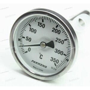Термометр биметаллический 0…350°С Pakkens 144024 гильза - G1/2 D-12mm L-100mm электротовар