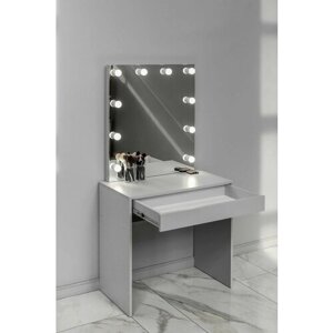 Туалетный столик с безрамным зеркалом (серый)