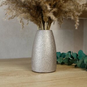 Ваза для цветов и сухоцветов Simple BUANO (Family beton), 15 см, magic gold, бетон