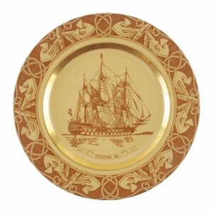 Винтажная тарелка "Gustaf III" из серии "Парусные корабли Швеции"Фаянс, роспись. Норвегия, мануфактура Figgjo Norway.