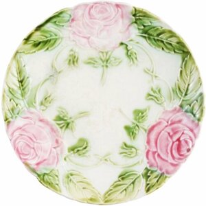 Винтажная тарелка "Розы"Керамика, ручная роспись, глазурь. Франция, середина ХХ века.
