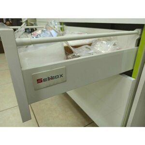 Выдвижной ящик для кухни/ Металлбокс/ H-160 L-500 белый+ Комплект рейлингов