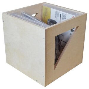 Ящик кейс органайзер для хранения до 100 виниловых пластинок CUBE100 без покраски