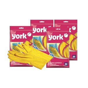 YORK Перчатки резиновые (M) (4 упаковки в наборе)