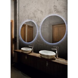 Зеркало для ванной Sun D100 круглое "парящее" с холодной LED-подсветкой