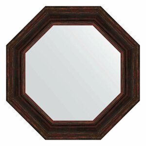 Зеркало настенное Octagon EVOFORM в багетной раме тёмный прованс, 69,2х69,2 см, для гостиной, прихожей, кабинета, спальни и ванной комнаты, BY 3827
