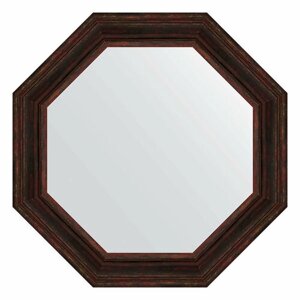 Зеркало настенное Octagon EVOFORM в багетной раме тёмный прованс, 79,2х79,2 см, для гостиной, прихожей, кабинета, спальни и ванной комнаты, BY 3828