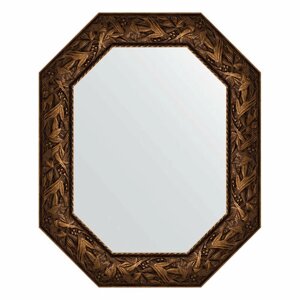 Зеркало настенное Polygon EVOFORM в багетной раме византия бронза, 63х78 см, для гостиной, прихожей, кабинета, спальни и ванной комнаты, BY 7230