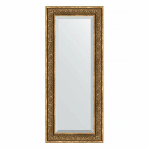 Зеркало с фацетом в багетной раме - вензель бронзовый 101 mm