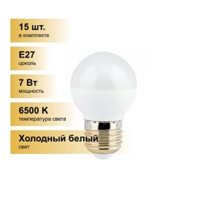 (15 шт.) Светодиодная лампочка Ecola шар G45 E27 7W 6500K 6K 75x45 Premium K7QD70ELC