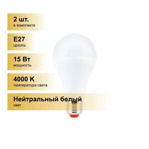 (2 шт.) Светодиодная лампочка Ecola ЛОН A60 E27 15W 4000K 4K 120x60 Premium D7SV15ELY