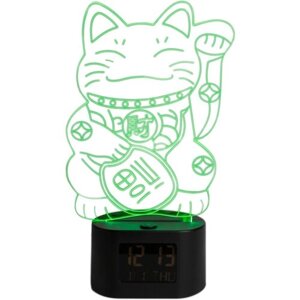 3D ночник детский для сна/часы электронные настольные с будильником "Bonne Nuit" тематический: Кот"