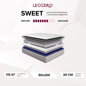 Анатомический матрас Leggero Sweet 90x200 ортопедический независимые пружины