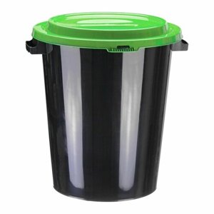 Бак для отходов КНР 40 литров, пластик, черный, бытовой (М 2392)