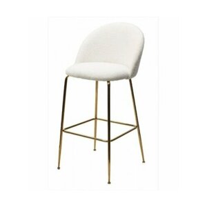 Барный стул GLADE NINI-01 Белый, teddy / золотой каркас (Комплект 2 шт)
