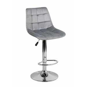 Барный стул Тулон WX-2819 цвет сиденья серый велюр, цвет основания хром