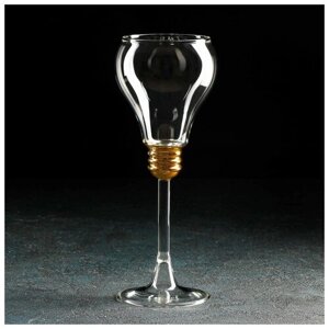 Бокал для вина Magistro "Лампочка", 300 мл, 9x22,5 см, фужер стеклянный для алкогольных напитков