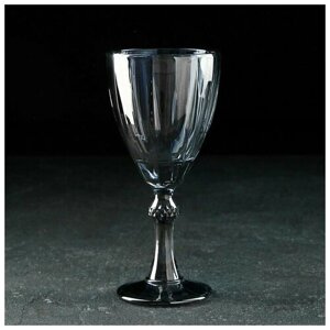 Бокал стеклянный для вина Бал, 240 мл, 8,5x8,5x18,5 см, цвет серый