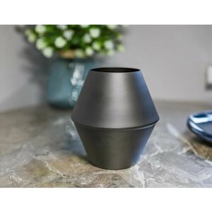Boltze, Декоративная ваза карбоно ромб, металл, чёрная, 14 см 2010629-1