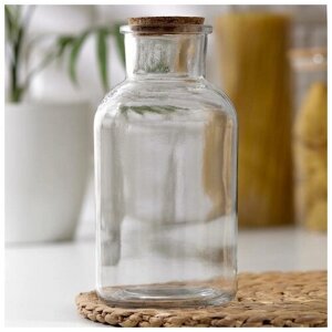 Бутыль стеклянная для соусов и масла с пробковой крышкой Доляна «Парфе», 1,2 л, 1020,5 см