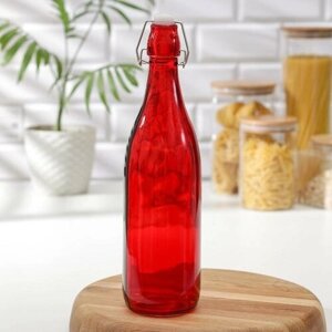 Бутылка стеклянная для соусов и масла с бугельным замком «Галерея», 1,11 л, 932 см цвет микс