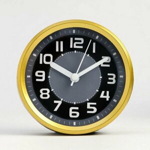 Часы - будильник настольные "Классика", дискретный ход, 9.5 x 9.5 см, АА