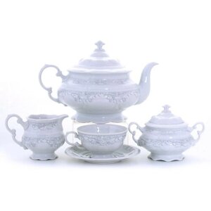 Чайный сервиз 6 персон 15 предметов Соната, Серый узор 07160725-3002 Leander
