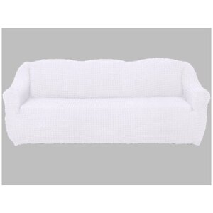 Чехол на диван трехместный с подлокотниками без оборки Venera, цвет Белый