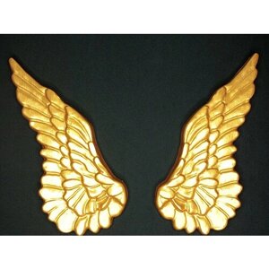 Декоративное настенное панно крылья ангела (декор на стену) барельеф из гипса золото