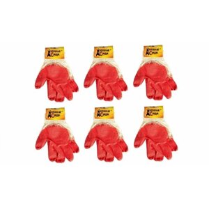 Домашний Сундук Перчатки с латексным обливом, 1 слой, красные, 6 упаковок