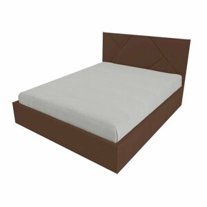 Двуспальная кровать Линда Эко 180x200 основание металлическое с ламелями велюр коричневый ножки 5 см
