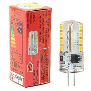 Ecola Лампа светодиодная Ecola Corn Micro, G4, 3 Вт, 2800 K, 320°40х15 мм
