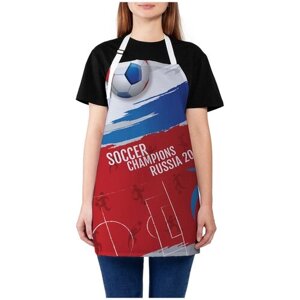 Фартук кухонный JoyArty "Краски русского футбола", универсальный размер для женщин и мужчин