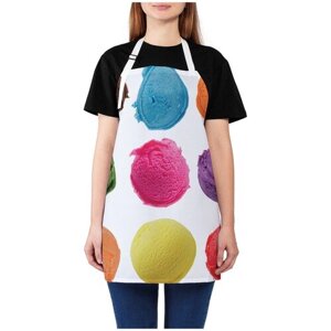 Фартук кухонный JoyArty "Мороженое разных цветов", универсальный размер для женщин и мужчин