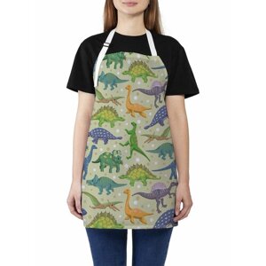 Фартук кухонный JoyArty "Разнообразие динозавров", универсальный размер для женщин и мужчин